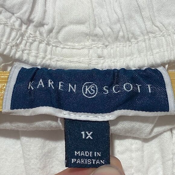 KAREN Scott White Comfort Waist Capri Pants 1x Nwt - Picture 11 of 12